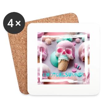 HOT GIRL SUMMER - Untersetzer (4er-Set) - Weiß - Vorne
