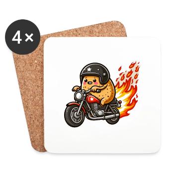 Ich kann nicht, ich habe ein Motorrad - Untersetzer (4er-Set) - Weiß - Vorne