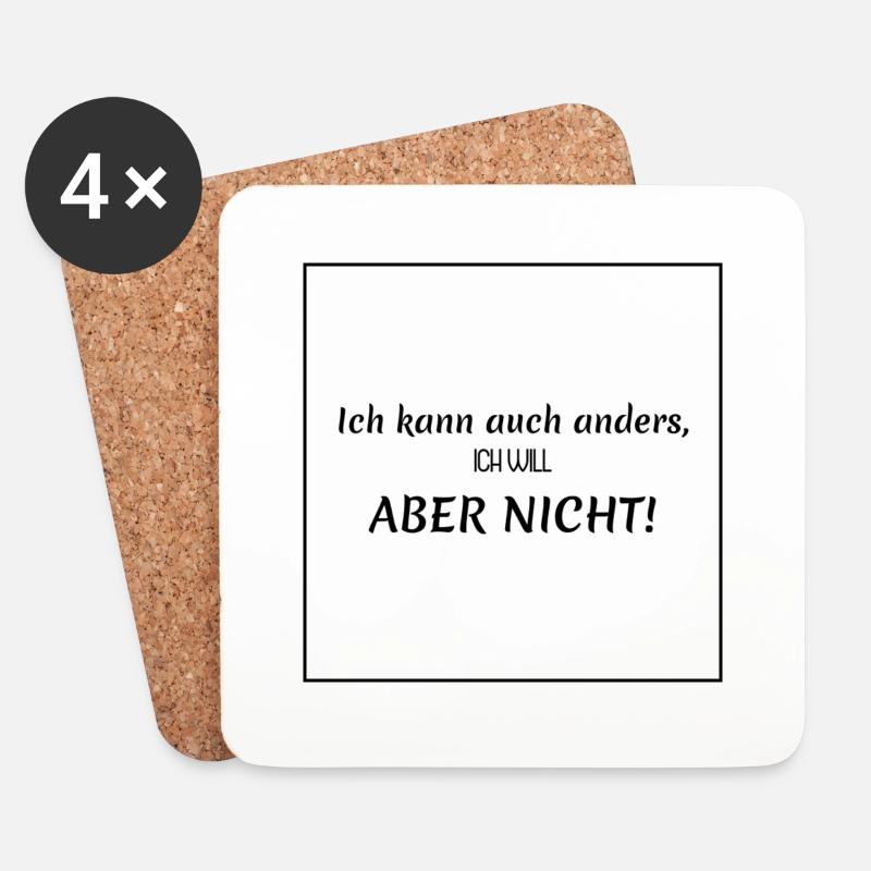 witzige lustige sprüche - Untersetzer (4er-Set) - Weiß