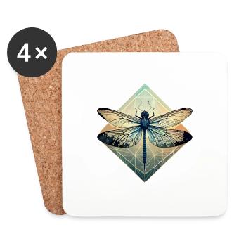 Libellule - Dessous de verre (lot de 4) - blanc - Devant