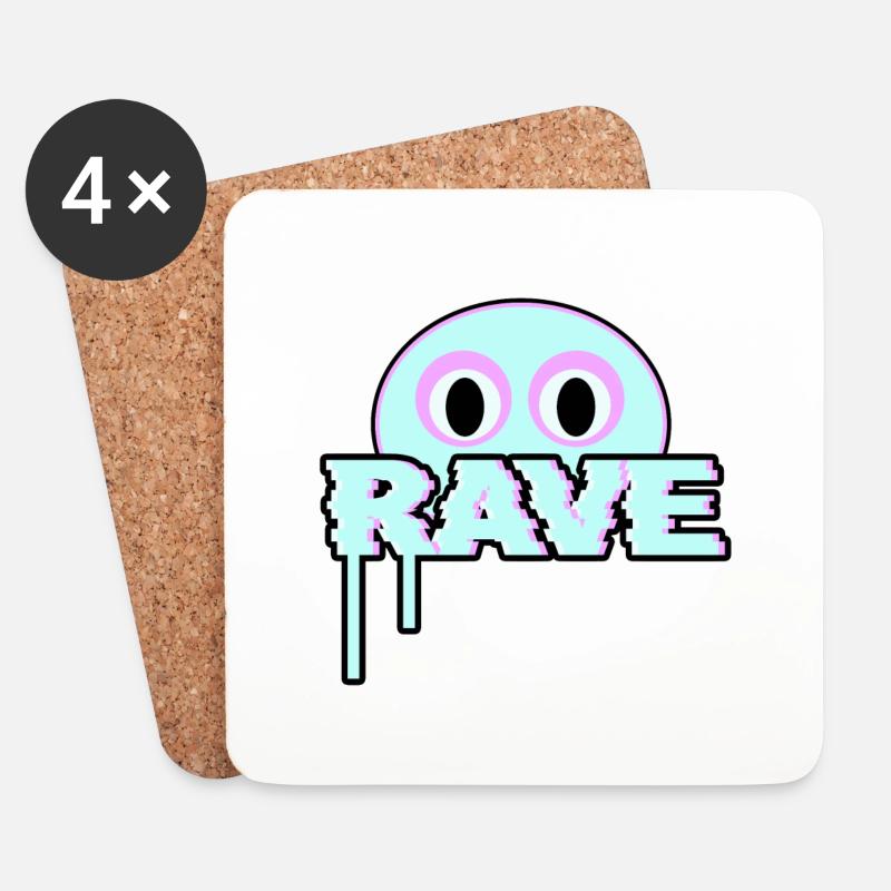 Rave - Untersetzer (4er-Set) - Weiß