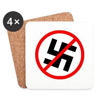 Against nazis swastika symbol - Coasters (set of 4) - white - Front