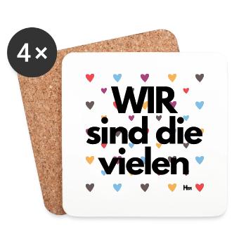 WIR sind die vielen - Untersetzer (4er-Set) - Weiß - Vorne