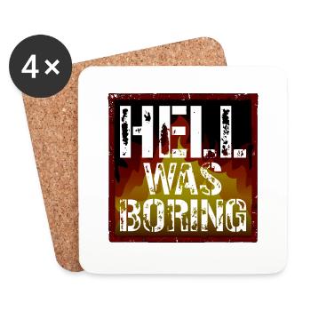 Hell was boring Hell was boring saying - Coasters (set of 4) - white - Front
