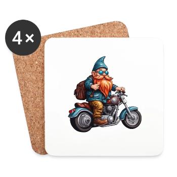 Gartenzwerg / Märchenland / Kobold / Gnom / Logo - Untersetzer (4er-Set) - Weiß - Vorne