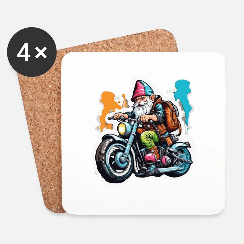Gartenzwerg / Märchenland / Kobold / Gnom / Logo - Untersetzer (4er-Set) - Weiß
