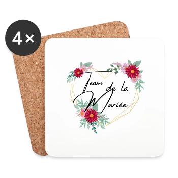 The bride's team floral heart-matching tshirt - Coasters (set of 4) - white - Front
