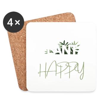Plants make people happy - Untersetzer (4er-Set) - Weiß - Vorne