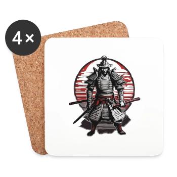 Samurai / Japanisch / Harakiri / Katana / Mann - Untersetzer (4er-Set) - Weiß - Vorne