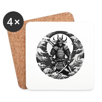 Samurai / Japanisch / Harakiri / Katana / Mann - Untersetzer (4er-Set) - Weiß - Vorne