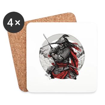 Samurai / Japanisch / Harakiri / Katana / Mann - Untersetzer (4er-Set) - Weiß - Vorne