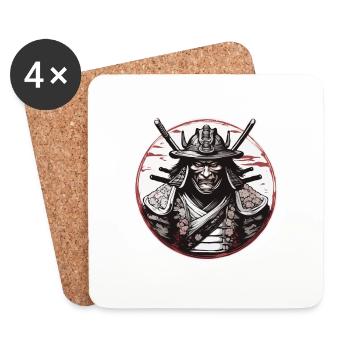 Samurai / Japanese / Harakiri / Katana / Man - Coasters (set of 4) - white - Front