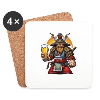 Samurai / Japanese / Harakiri / Katana / Man - Coasters (set of 4) - white - Front