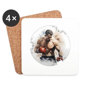 La boxe est l’un des plus anciens arts martiaux - Dessous de verre (lot de 4) - blanc - Devant