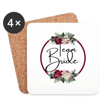 Team Floral Strap - Matching Tshirt - Coasters (set of 4) - white - Front