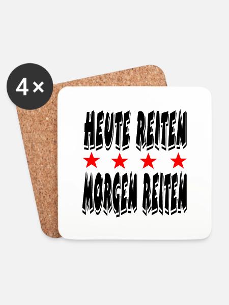 Reiten - Untersetzer (4er-Set) - Weiß