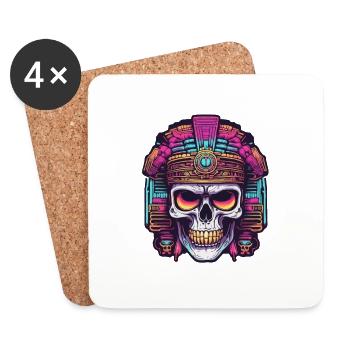 Mayan / Hochkultur / Peru / Maya Kalender / Motiv - Untersetzer (4er-Set) - Weiß - Vorne