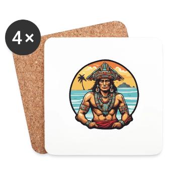 Mayan / Hochkultur / Peru / Maya Kalender / Motiv - Untersetzer (4er-Set) - Weiß - Vorne
