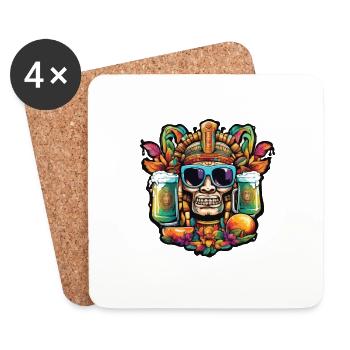 Mayan / Hochkultur / Peru / Maya Kalender / Motiv - Untersetzer (4er-Set) - Weiß - Vorne