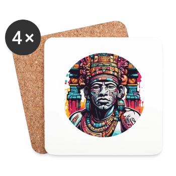 Mayan / High Culture / Peru / Mayan Calendar / Motif - Coasters (set of 4) - white - Front