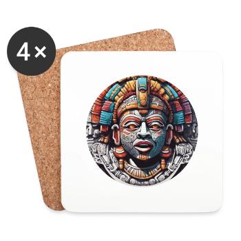 Mayan / Hochkultur / Peru / Maya Kalender / Motiv - Untersetzer (4er-Set) - Weiß - Vorne