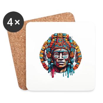 Mayan / Hochkultur / Peru / Maya Kalender / Motiv - Untersetzer (4er-Set) - Weiß - Vorne