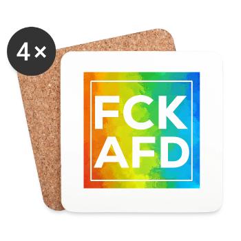 Fck AFD Cutout mit Rahmen - Untersetzer (4er-Set) - Weiß - Vorne
