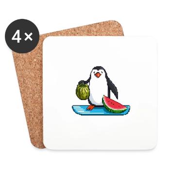 Surf 'n' Slice - Coasters (set of 4) - white - Front