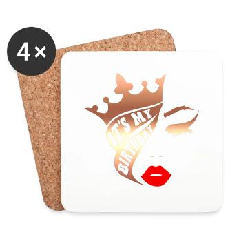 Beautiful female paint art Face colorful woman - Coasters (set of 4) - white - Front
