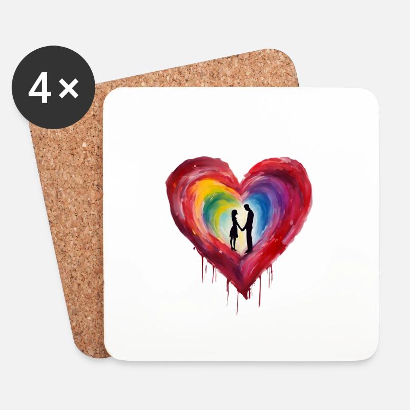 Heart people - Untersetzer (4er-Set) - Weiß