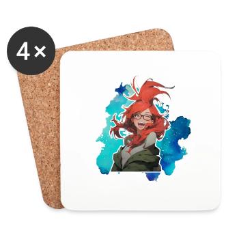 Mrs. Soline Youplalou - Coasters (set of 4) - white - Front