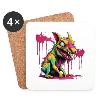 Chupacabra / Sucking Creature / Monster /Spain - Coasters (set of 4) - white - Front