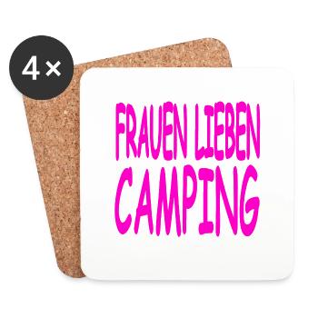 Camping - Untersetzer (4er-Set) - Weiß - Vorne