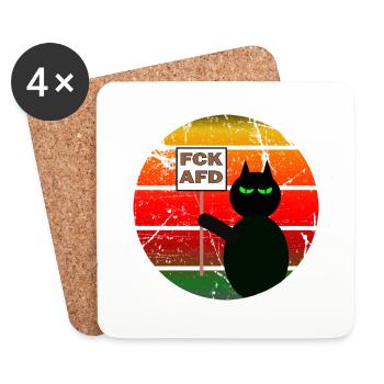 The Cat Statement FCKAFD - Untersetzer (4er-Set) - Weiß - Vorne