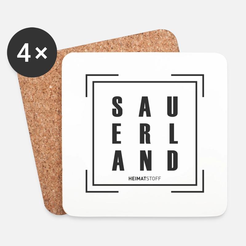 Sauerland Block schwarz - Untersetzer (4er-Set) - Weiß