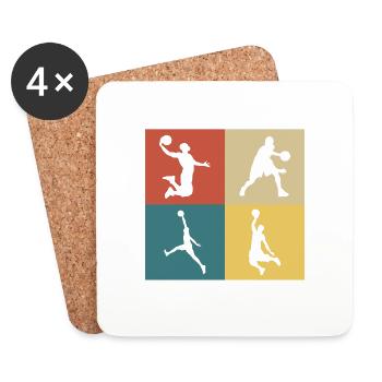 Retro Vintage Basketball - Untersetzer (4er-Set) - Weiß - Vorne