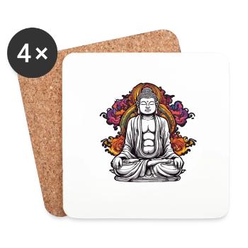 Buddha / Buddhism / Faith / Religion / Mantra - Coasters (set of 4) - white - Front