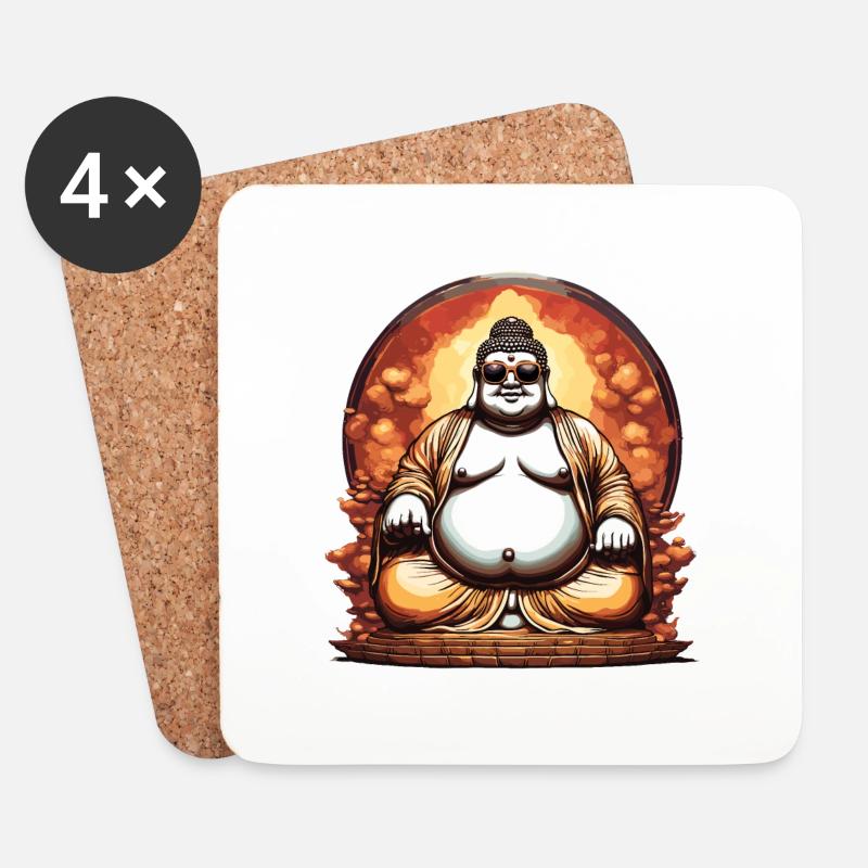 Buddha / Buddhismus / Glaube / Religion / Mantra - Untersetzer (4er-Set) - Weiß