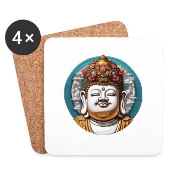 Buddha / Buddhism / Faith / Religion / Mantra - Coasters (set of 4) - white - Front