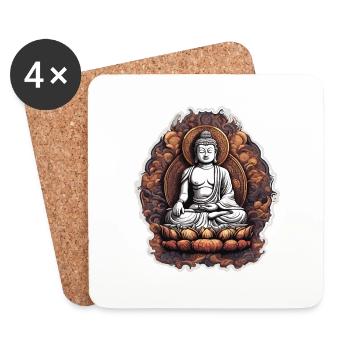Buddha / Buddhism / Faith / Religion / Mantra - Coasters (set of 4) - white - Front