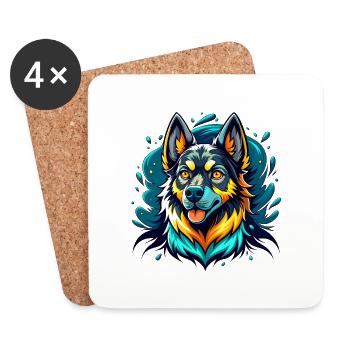 German Shepherd - Untersetzer (4er-Set) - Weiß - Vorne
