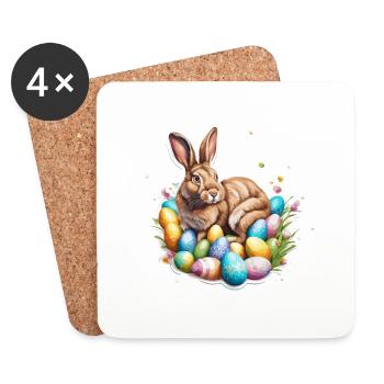 Easter Bunny / Easter / Eggs / Holidays / Easter - Coasters (set of 4) - white - Front