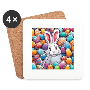 Easter Bunny / Easter / Eggs / Holidays / Easter - Coasters (set of 4) - white - Front