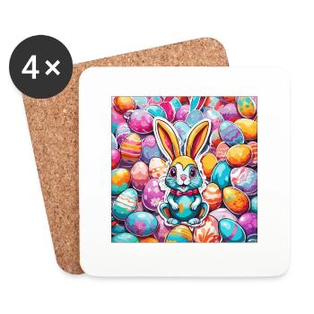 Easter Bunny / Easter / Eggs / Holidays / Easter - Coasters (set of 4) - white - Front