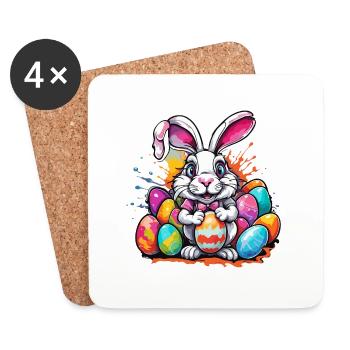 Easter Bunny / Easter / Eggs / Holidays / Easter - Coasters (set of 4) - white - Front