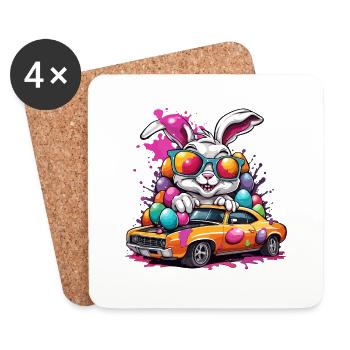 Easter Bunny / Easter / Eggs / Holidays / Easter - Coasters (set of 4) - white - Front