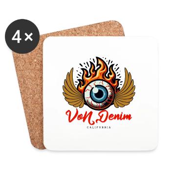 Von Denim - Californie - Dessous de verre (lot de 4) - blanc - Devant