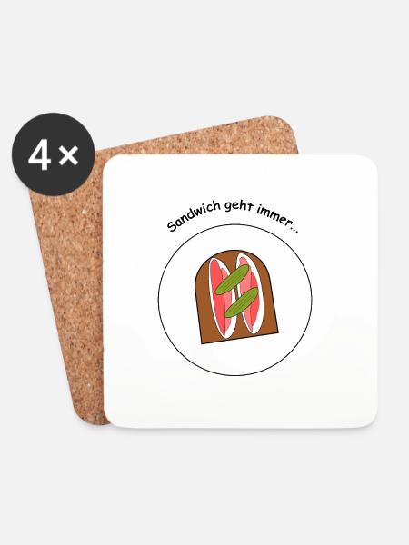 Sandwich always works - Coasters (set of 4) - white