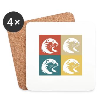 Retro Vintage Otter - Coasters (set of 4) - white - Front