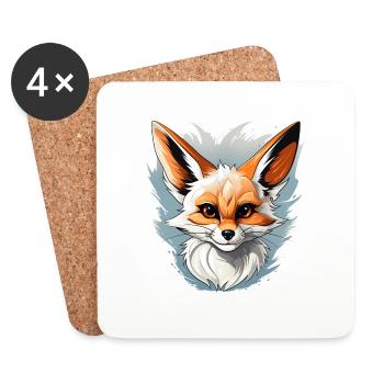 Fenne Logo Volpe Fuchs - Untersetzer (4er-Set) - Weiß - Vorne